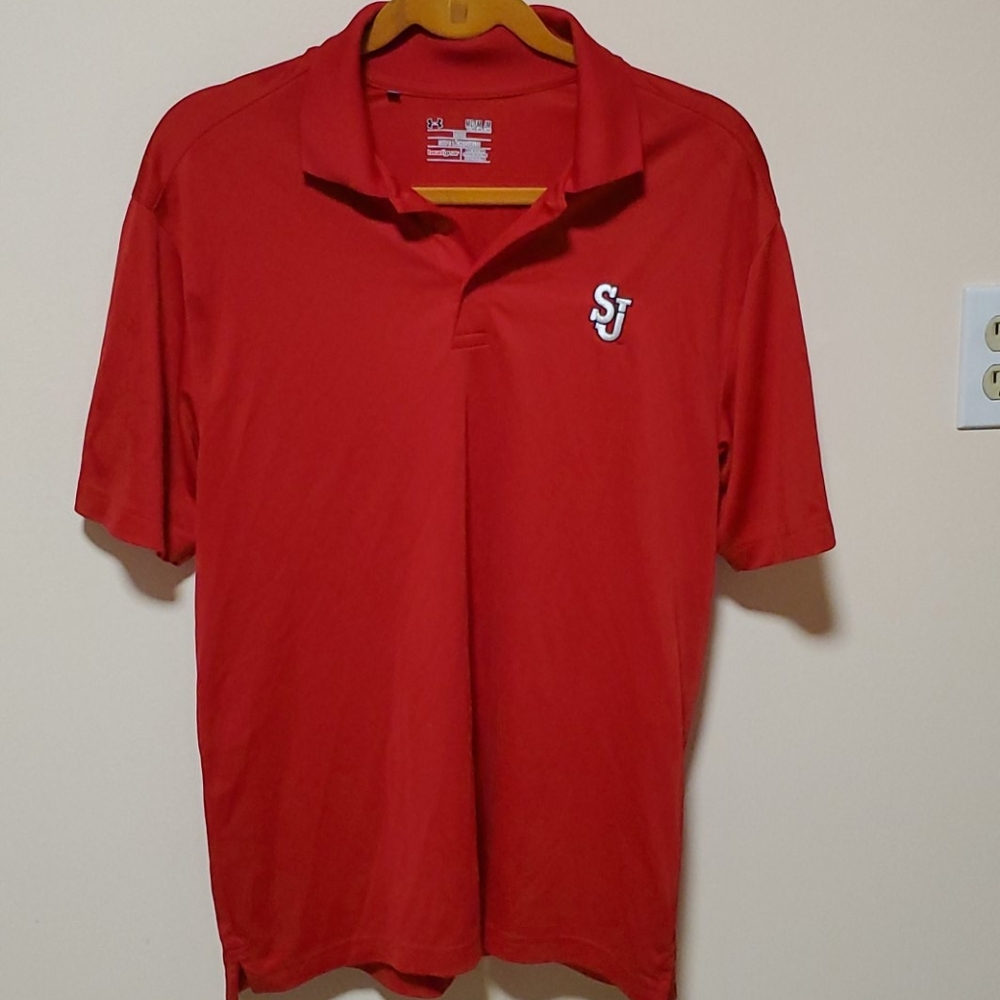 St. John's Univ  red Under Armour polo size M
